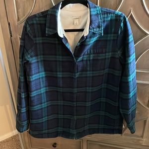 LL Bean fleece lined cotton flannel S